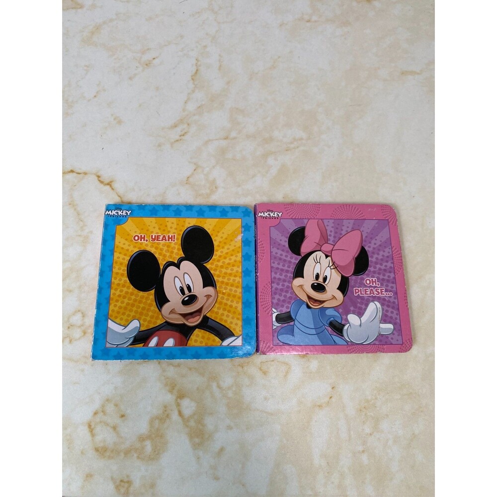 Vintage Disney Set of 2 Board Books 4 x4 Mickey and Minnie